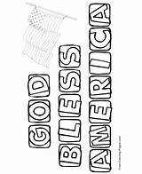 Coloring Pages America American Bless Printable God sketch template