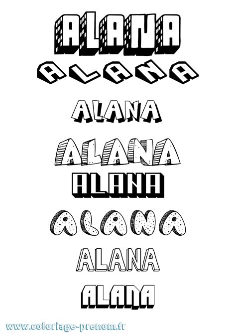coloriage du prenom alana  imprimer ou telecharger facilement