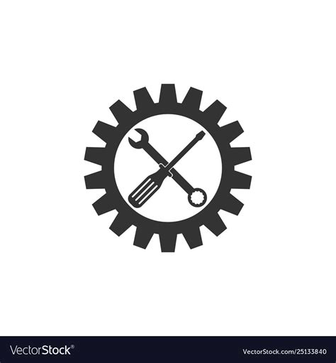 Maintenance Symbol Screwdriver Spanner And Vector Image