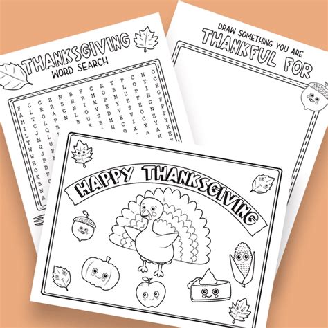 thanksgiving printables   kids table sunny day family