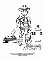 Coloring Firefighter Pages Girl Girls sketch template