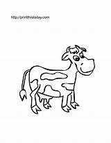 Cow Coloring Farm Printable Animals Pages Domestic Clipart Horse Animal Stencils Cliparts Cute Kids Kindergarten Worksheets Library Clip Print Children sketch template