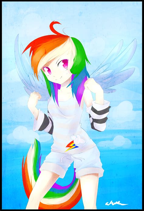 human rainbow dash remake  affanita  deviantart