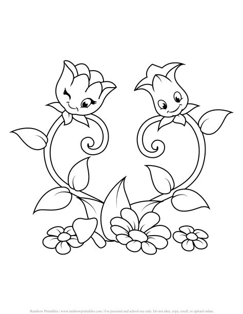 spring flowers floral coloring pages  kids rainbow printables
