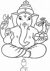 Coloring Pages Ganesh Ganesha Kids Lord Sketch Drawing Colour Drawings Printable Hindu Colouring Gods Children Shiva Cliparts Vinayagar Shri Print sketch template