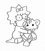 Simpsons Maggie Simpson Coloring Pages Printable Kids Family Colouring Print Color Ausmalbilder Sheets Cartoon Lisa Adults Fun Characters Clipart Teddy sketch template