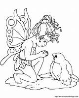 Fairies Ausmalen Feen Vogel Mushrooms Mushroom Ausmalbild Hadas Fata Uccello Malbuch Fantasy Azausmalbilder Indusladies Pinnwand sketch template