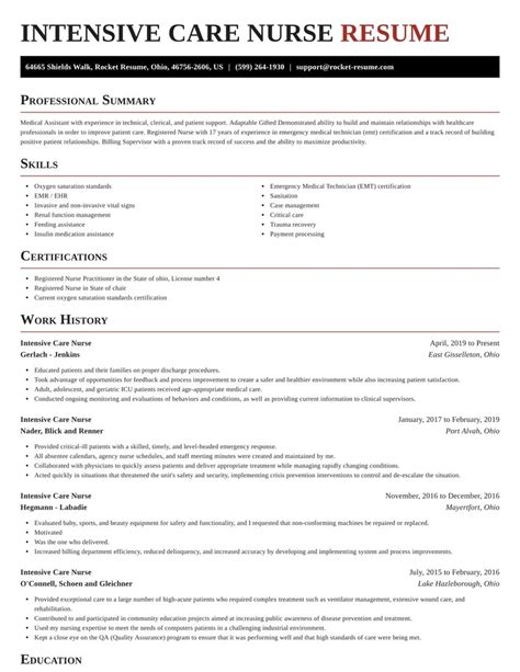 Critical Care Nurse Resume Bestopbook