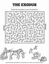 Exodus Sunday Bible Mazes Sheets Israelites Sharefaith Binged sketch template