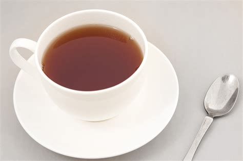 cup  freshly brewed black tea  stock image