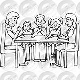 Family Dinner Drawing Outline Paintingvalley sketch template