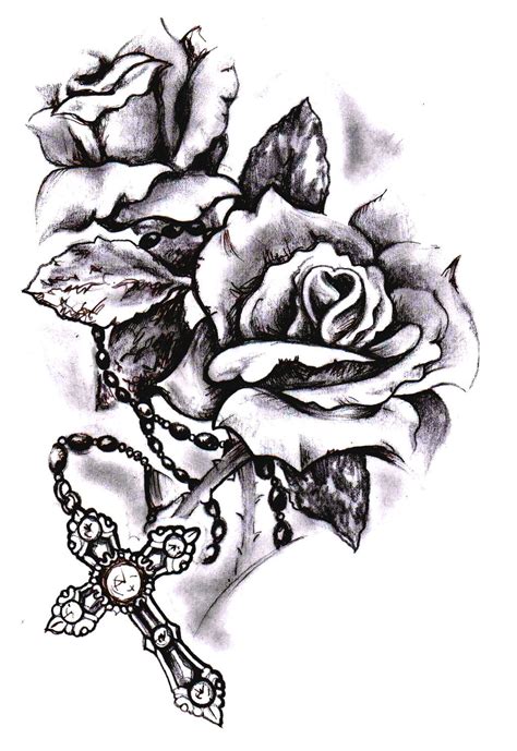 rose cross sketch  simonvalentine  deviantart