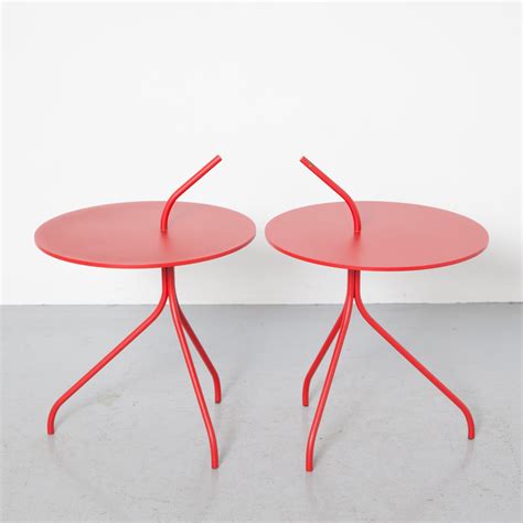 triple side table bert plantagie rood ⋆ neef louis design amsterdam