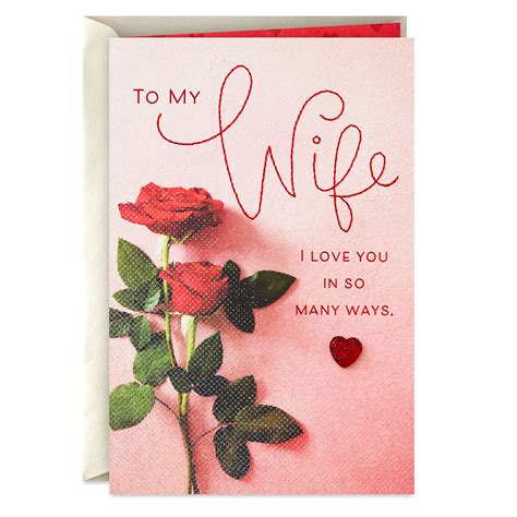 love     ways valentines day card  wife greeting cards