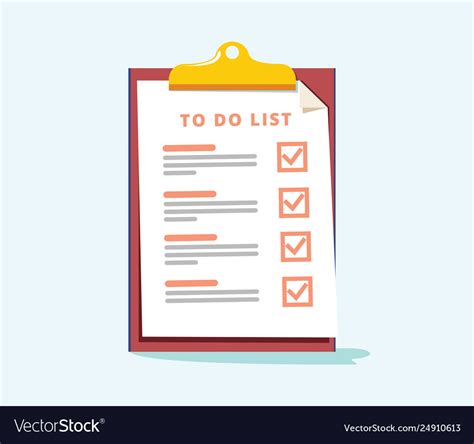 list  planning concept paper sheets vector image
