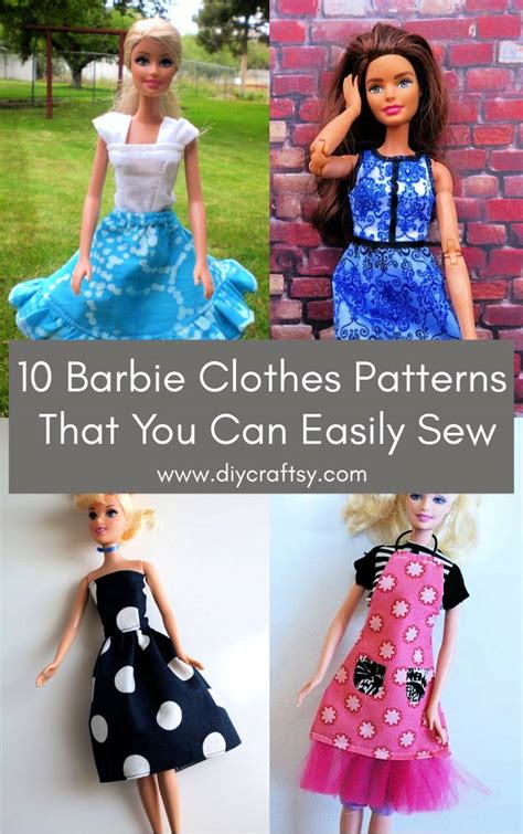 barbie clothes patterns    easily sew diy crafts