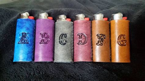 personalized leather lighter cover case fits standard size