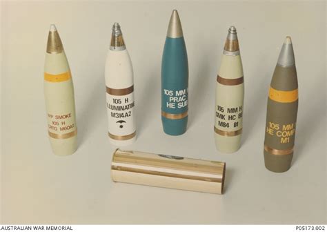 Five Different Types Of 105mm Rounds Made At The St Mary S Ammunition