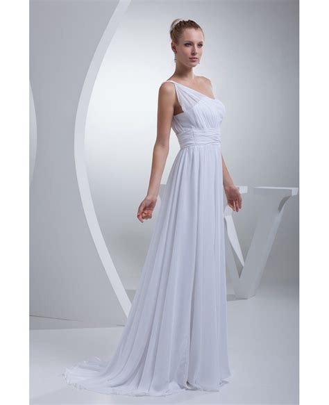 Grecian One Shoulder Beach Wedding Dress Long Chiffon Op4428 139 1