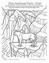 Coloring Pages Utah National Park Zion Parks Sheets Color Adult Worksheets Printable Grade First Road Trip Places Colouring Activities Printables sketch template