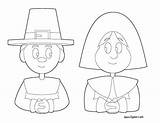 Pilgrim Coloring Thanksgiving sketch template