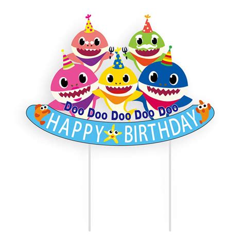 baby shark happy birthday decoration theme birthday banner etsy