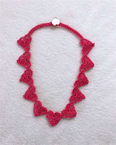 pattern thread crochet heart necklace edie eckman crochet