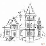 Coloring House Pages Victorian Printable Drawing sketch template