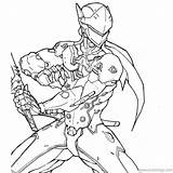 Overwatch Genji Xcolorings Roadhog Lucio Frag Launcher Junkrat 1000px sketch template