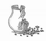 Vase Broken Drawing Pieces Antique Illustration Stock Now Vector sketch template