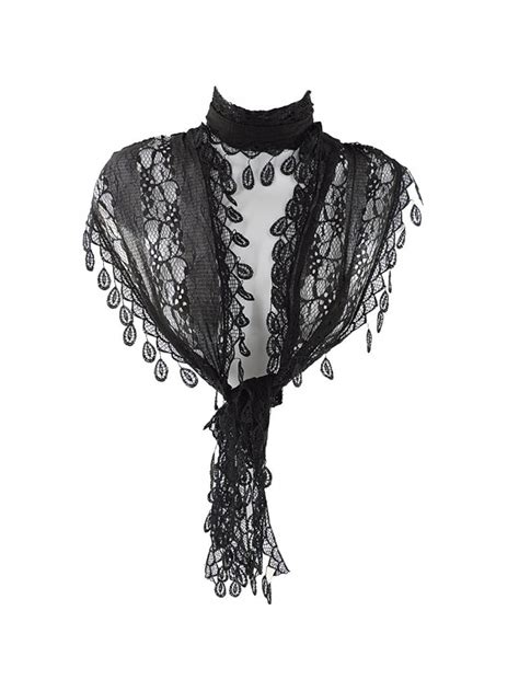 elegant vintage skinny lace scarf black c712f6s0eip