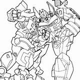 Coloring Transformers Frenzy Protect Bumblebee Fight Friend His sketch template