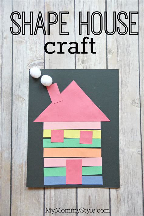 colorful shape house craft  mommy style