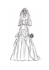 Coloring Wedding Pages Bride sketch template