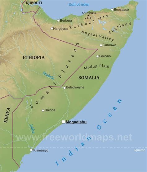 somalia physical map