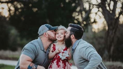 photos of dad future stepdad and daughter go viral for sweet message