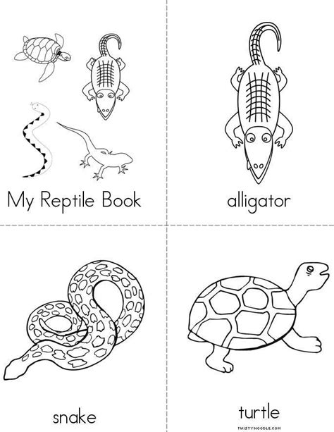 reptiles worksheets  kindergarten  reptile book twisty noodle