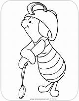 Piglet Coloring Pages Disneyclips Spoon Leaning sketch template