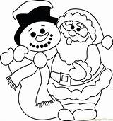 Coloring Snowman Santa Pages Funny Claus Coloringpages101 Christmas sketch template