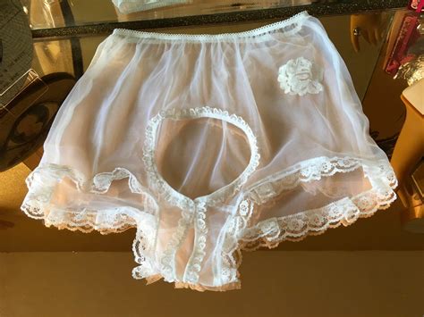 sheer nylon lace crotchless panties burlesque sissy pegging etsy
