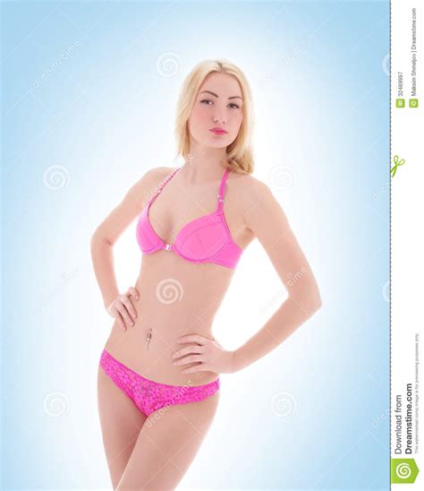 una giovane e donna bionda sexy in biancheria rosa immagine stock immagine di biondo pelle