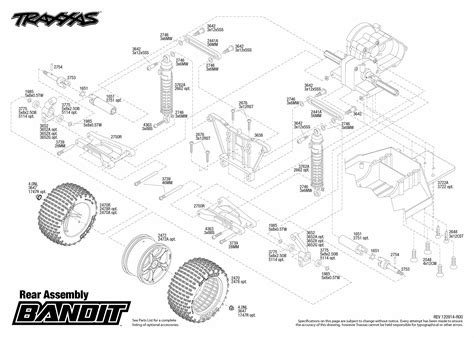 traxxas bandit  rear assembly exploded view traxxas