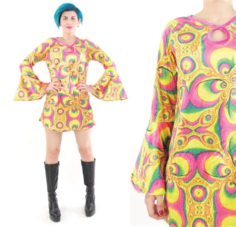 90s psychedelic velvet mini dress 60s style by honeymoonmuse