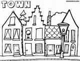 Town Coloring Pages Drawing Medieval Print Drawings Getdrawings Town1 sketch template