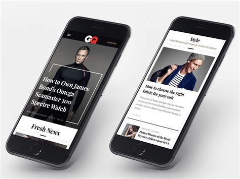 Online Lifestyle Magazine Gq Redesign Concept Mobile By