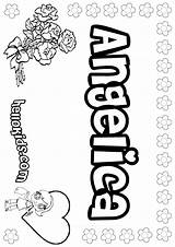 Angelica Monica Coloring Pages Color Hellokids Print Sheets Girls Names sketch template