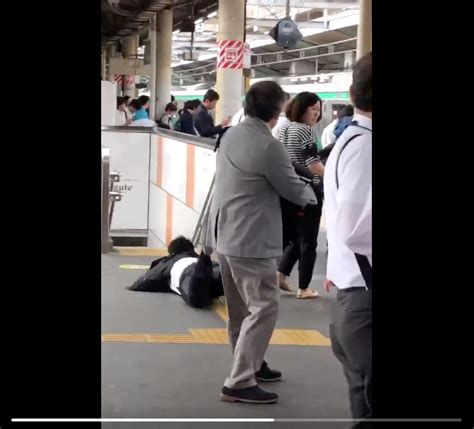 Chikan Molester Runs Away From Japanese Schoolgirls At Train Station In