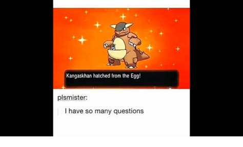 kangaskhan hatched from the egg plsmister i have so many questions questions meme on me me