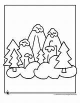 Coloring Mountain Pages Mountains Snowy Kids Winter Color Fall Jr Spring Summer Popular Activities Woo Church Library Clipart Simple sketch template
