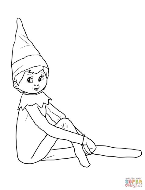 printable girl elf   shelf coloring pages coloring home